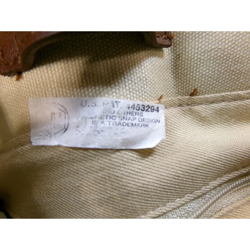 Etienne Aigner Canvas & Leather Handbag Purse Tan Brown Shoulder Bag